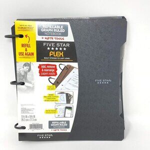 Five Star Flex Refillable Graph Ruled Notebook Math Tools 1" Notebinder Quad